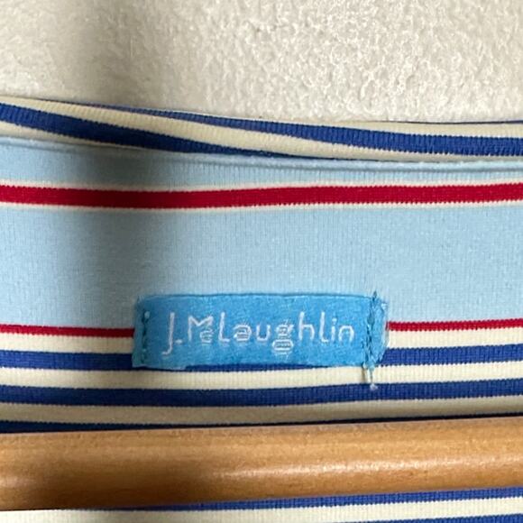 J. MCLAUGHLIN Nicola Dress Layered Blue Stripe Catalina Cloth Sz XL {3X5} - Picture 4 of 5